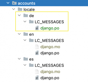 Folders for i18n in Django